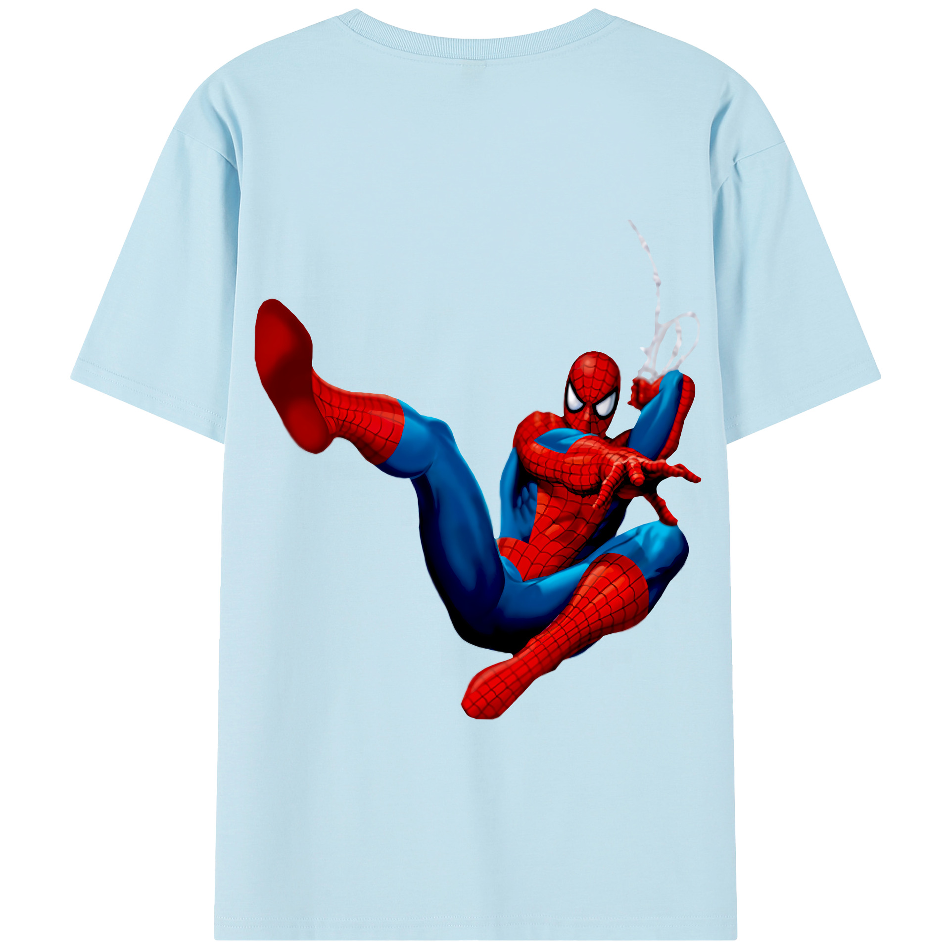 （画像用） Spider Man スパイダーマン 綿100％半袖Tシャツ（背面プリント）